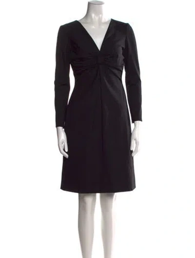 Pre-owned Valentino Virgin Wool Knee-length Dress In Black