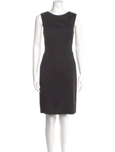 Pre-owned Valentino Virgin Wool Knee-length Dress In Gray