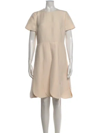 Pre-owned Valentino Virgin Wool Knee-length Dress In Neutral