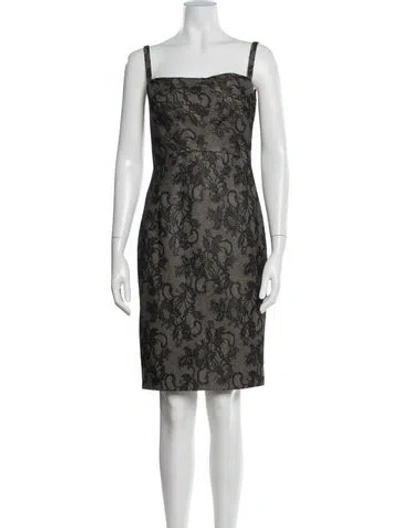 Pre-owned Valentino Virgin Wool Knee-length Dress In Neutrals
