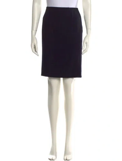 Pre-owned Valentino Virgin Wool Knee-length Skirt In Black