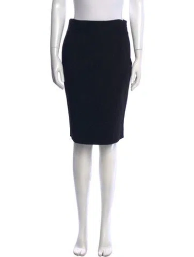 Pre-owned Valentino Virgin Wool Knee-length Skirt In Black