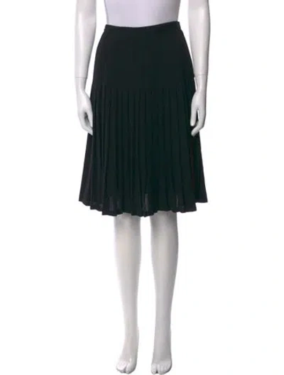 Pre-owned Valentino Virgin Wool Knee-length Skirt In Black