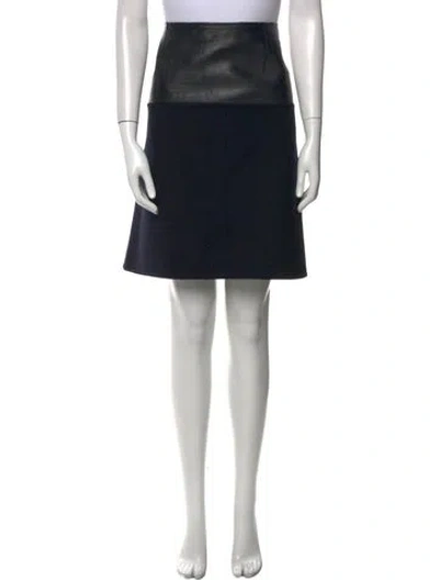 Pre-owned Valentino Virgin Wool Knee-length Skirt In Black