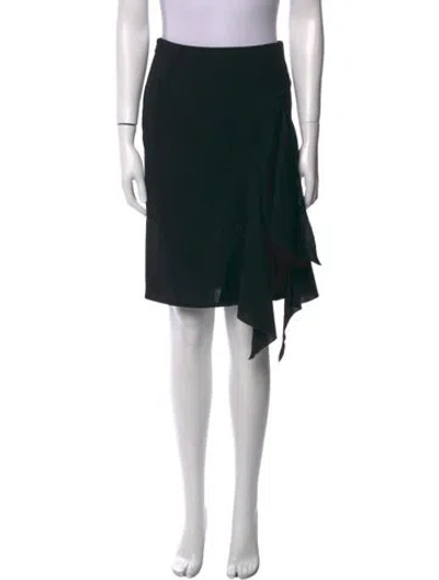 Pre-owned Valentino Virgin Wool Knee-length Skirt In Black