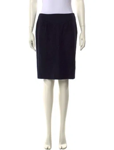Pre-owned Valentino Virgin Wool Knee-length Skirt In Black