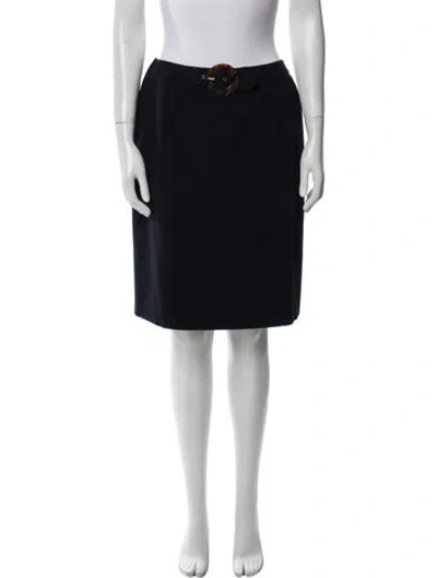 Pre-owned Valentino Virgin Wool Knee-length Skirt In Black