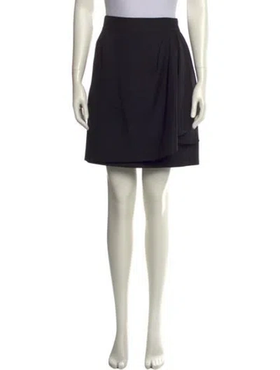 Pre-owned Valentino Virgin Wool Knee-length Skirt In Black