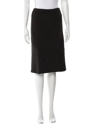 Pre-owned Valentino Virgin Wool Knee-length Skirt In Black