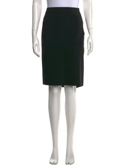 Pre-owned Valentino Virgin Wool Knee-length Skirt In Black