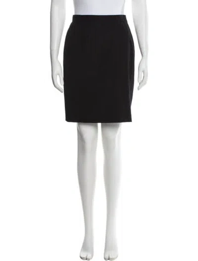 Pre-owned Valentino Virgin Wool Knee-length Skirt In Black