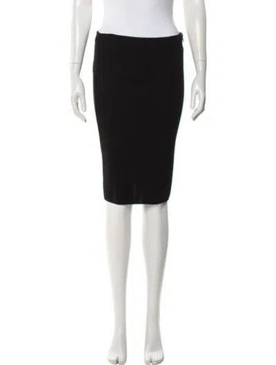 Pre-owned Valentino Virgin Wool Knee-length Skirt In Black