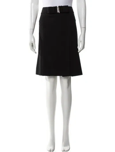 Pre-owned Valentino Virgin Wool Knee-length Skirt In Black
