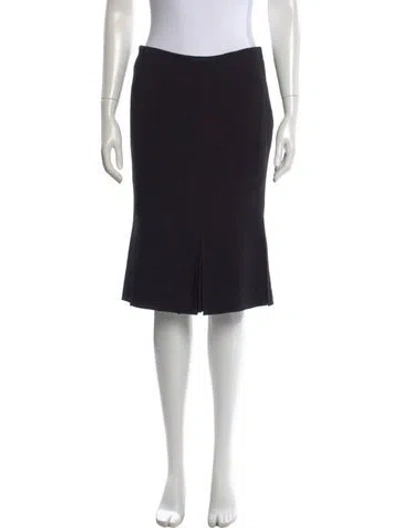 Pre-owned Valentino Virgin Wool Knee-length Skirt In Black