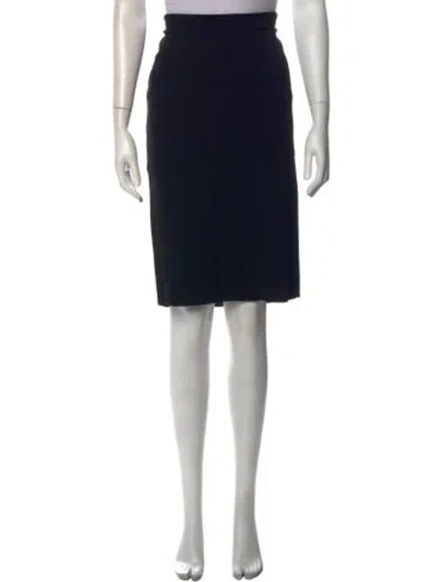 Pre-owned Valentino Virgin Wool Knee-length Skirt In Black