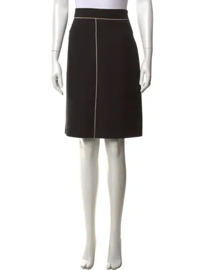 Pre-owned Valentino Virgin Wool Knee-length Skirt In Black