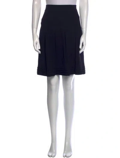 Pre-owned Valentino Virgin Wool Knee-length Skirt In Blue