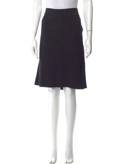 Pre-owned Valentino Virgin Wool Knee-length Skirt In Blue
