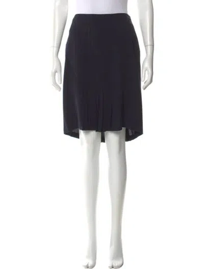 Pre-owned Valentino Virgin Wool Knee-length Skirt In Blue