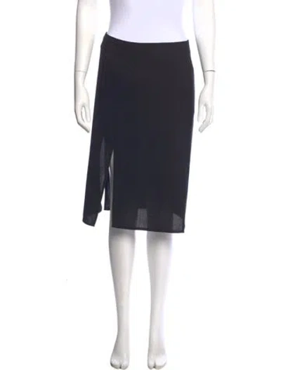 Pre-owned Valentino Virgin Wool Knee-length Skirt In Blue
