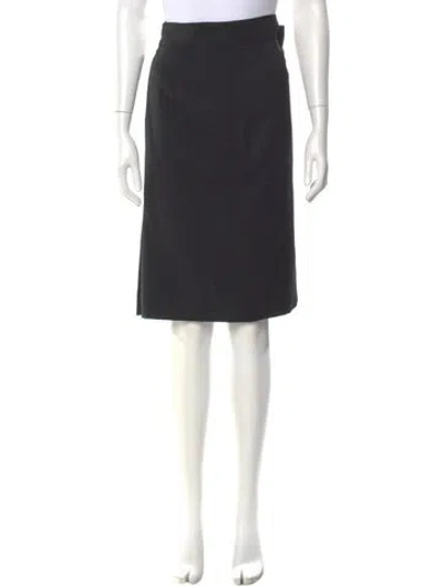 Pre-owned Valentino Virgin Wool Knee-length Skirt In Gray