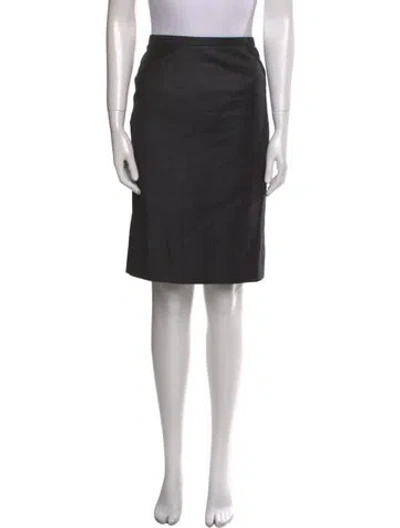 Pre-owned Valentino Virgin Wool Knee-length Skirt In Gray