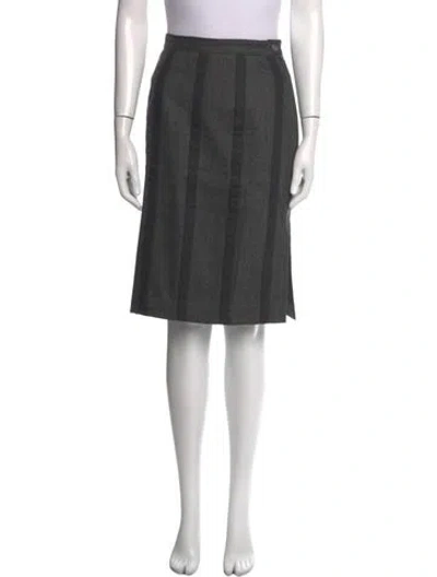 Pre-owned Valentino Virgin Wool Knee-length Skirt In Gray