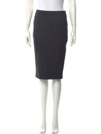 Pre-owned Valentino Virgin Wool Knee-length Skirt In Gray