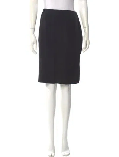 Pre-owned Valentino Virgin Wool Knee-length Skirt In Gray