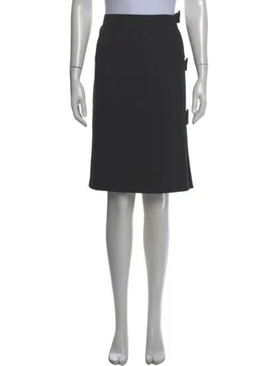 Pre-owned Valentino Virgin Wool Knee-length Skirt In Gray