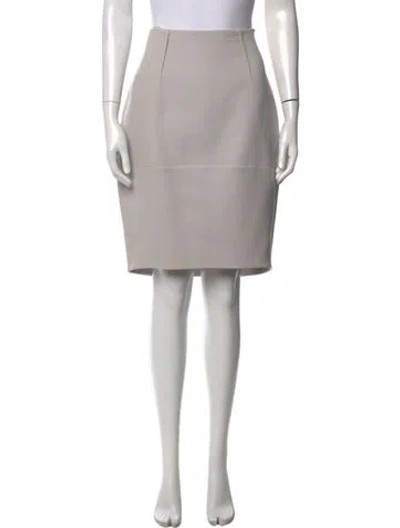 Pre-owned Valentino Virgin Wool Knee-length Skirt In Gray
