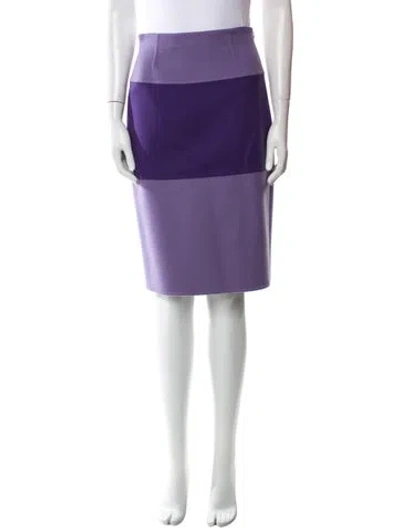 Pre-owned Valentino Virgin Wool Knee-length Skirt In Purple