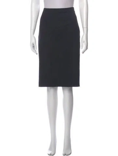 Pre-owned Valentino Virgin Wool Knee-length Skirt W/ Tags In Black