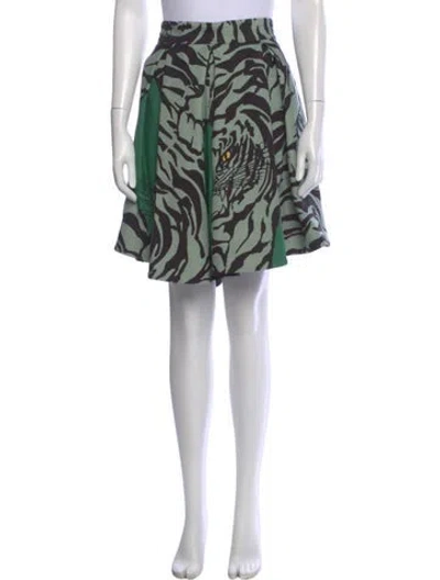 Pre-owned Valentino Virgin Wool Knee-length Skirt W/ Tags In Green