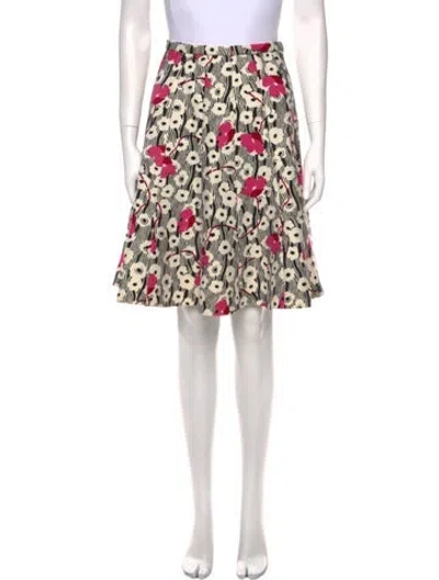 Pre-owned Valentino Virgin Wool Knee-length Skirt W/ Tags In Neutral