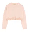 Valentino Wool Cardigan With Lace Woman Pink Xs In Pink