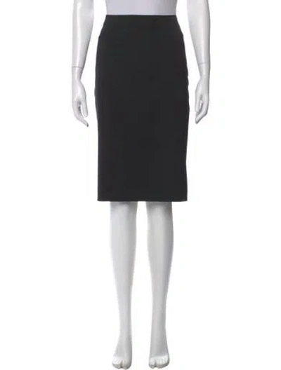 Pre-owned Valentino Virgin Wool Long Skirt In Black