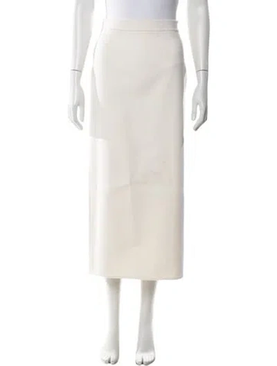 Pre-owned Valentino Virgin Wool Long Skirt In Neutral