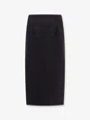 Valentino Virgin Wool Longuette Skirt With Slits And Silk Lining