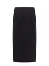 Valentino Virgin Wool Longuette Skirt With Slits And Silk Lining