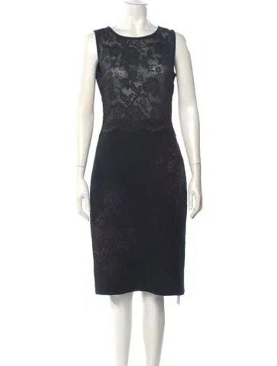 Pre-owned Valentino Virgin Wool Midi Length Dress In Black