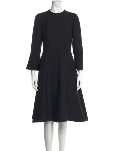 Pre-owned Valentino Virgin Wool Midi Length Dress In Black