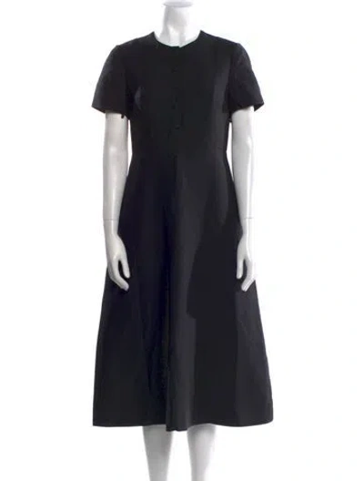 Pre-owned Valentino Virgin Wool Midi Length Dress In Blue