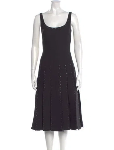Pre-owned Valentino Virgin Wool Midi Length Dress W/ Tags In Gray