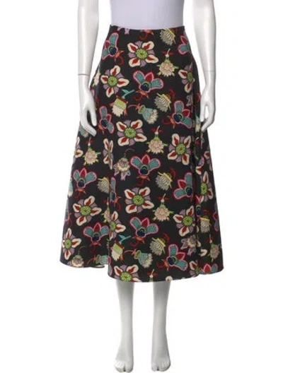 Pre-owned Valentino Virgin Wool Midi Length Skirt In Black