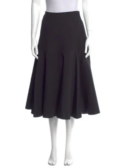 Pre-owned Valentino Virgin Wool Midi Length Skirt In Black