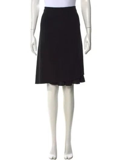 Pre-owned Valentino Virgin Wool Midi Length Skirt In Black