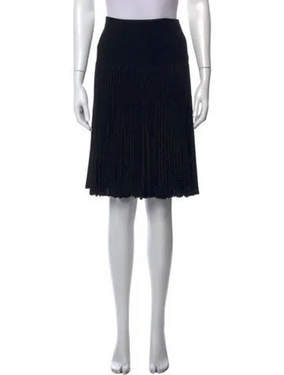 Pre-owned Valentino Virgin Wool Midi Length Skirt In Black