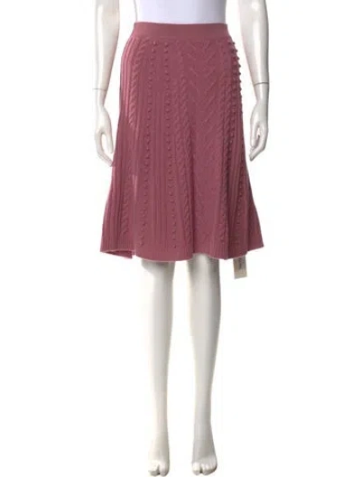 Pre-owned Valentino Virgin Wool Midi Length Skirt In Pink