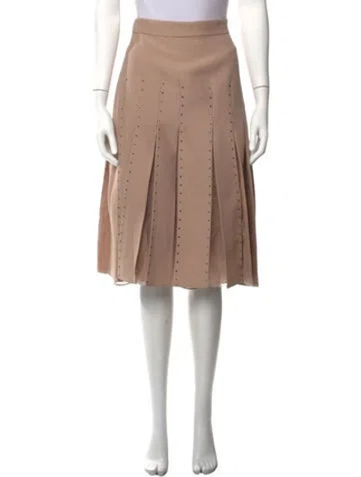 Pre-owned Valentino Virgin Wool Midi Length Skirt In Purple